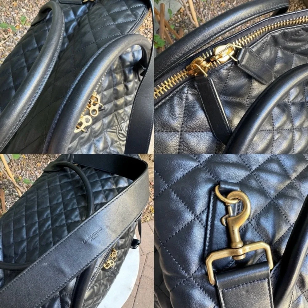 🔥 YSL - Saint Laurent ES Giant Travel Weekender Bag in quilted leather - Picture 9 of 15